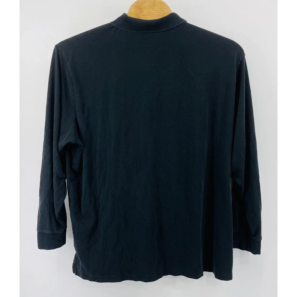 Polo Ralph Lauren Long Sleeve Polo Shirt Black Pony Cotton Mens 3XLT Big Tall